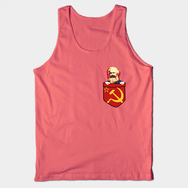 Karl Marx Communism Chest Pocket Tank Top by Nerd_art